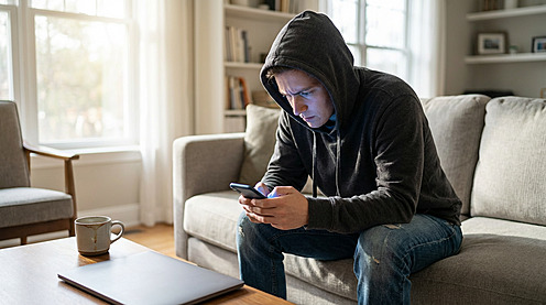 Jugendlicher verloren in SocialMedia